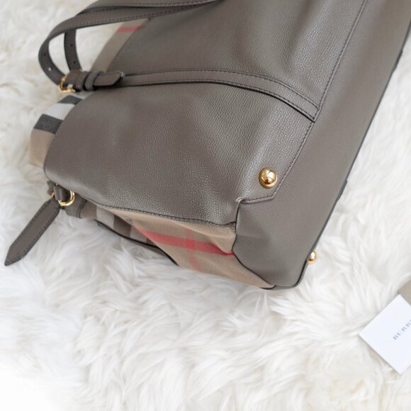Burberry NEW House Check Mason Diaper Tote Bag in Taupe,...